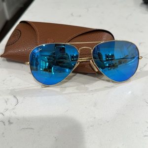 Ray-Ban Aviator Flash Lens - Blue & Gold